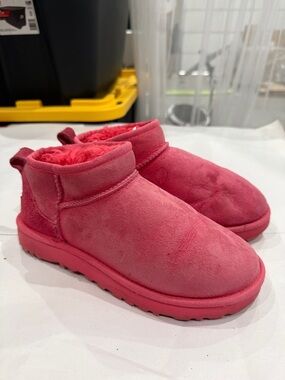 Cozy Pink Suede Shearling Lined Slip-On Boots